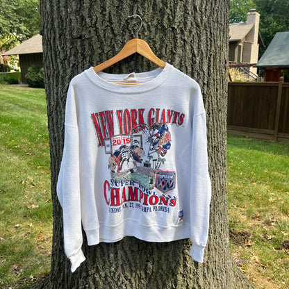 1991 New York Giants Nutmeg Superbowl Caricature Sweatshirt (M)