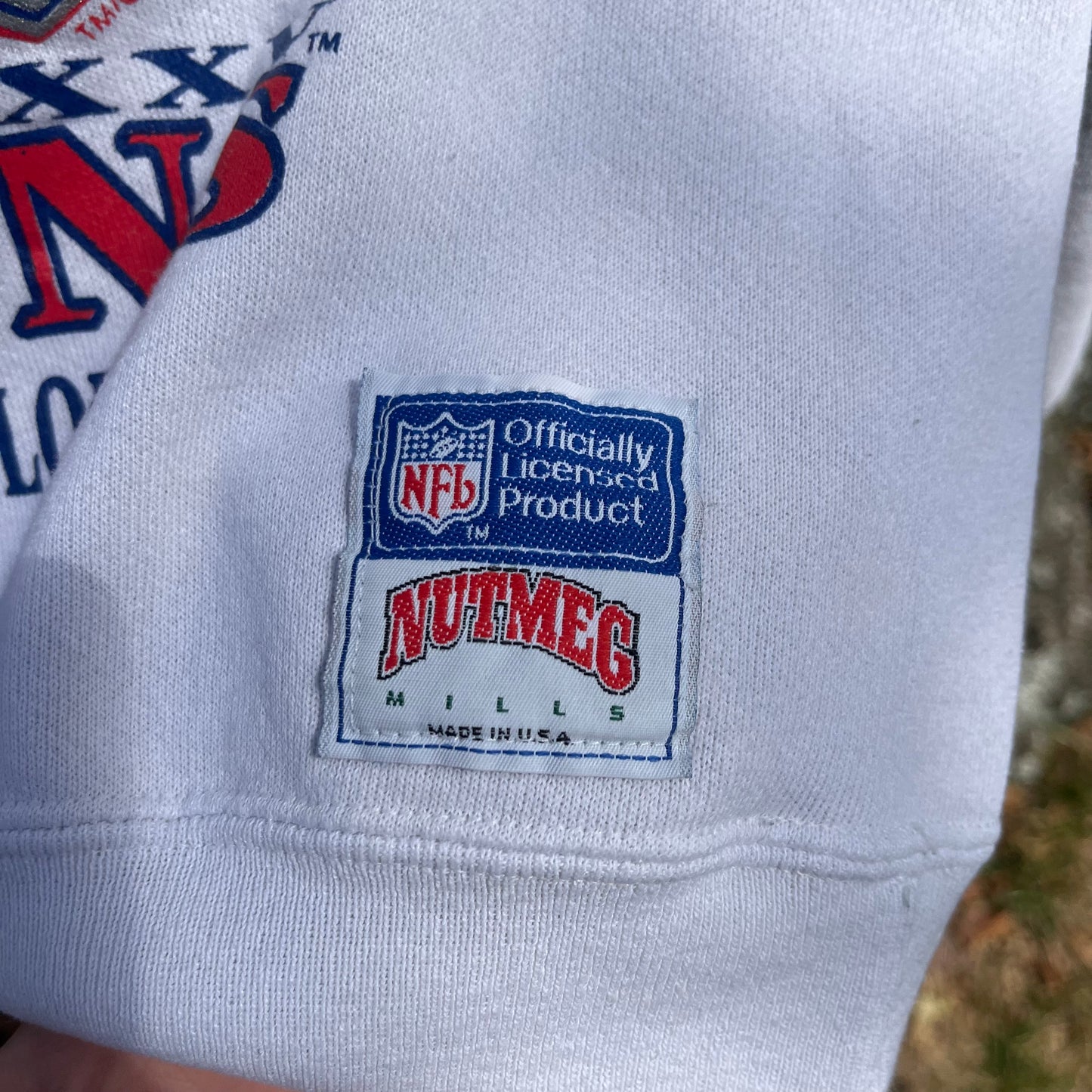 1991 New York Giants Nutmeg Superbowl Caricature Sweatshirt (M)