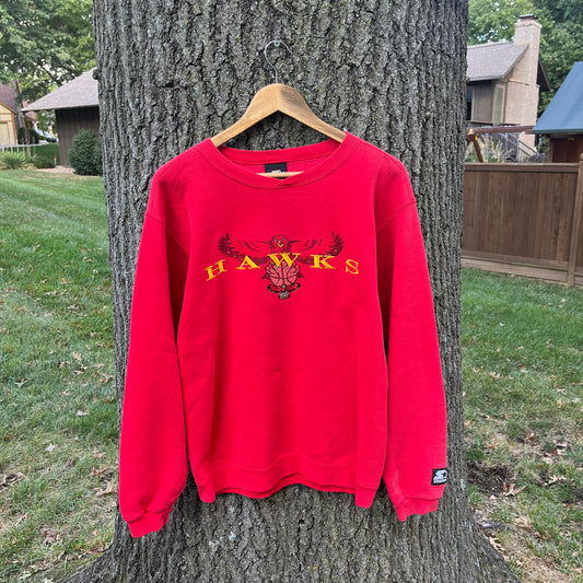 90's Starter Atlanta Hawks Embroidered Sweatshirt (L)