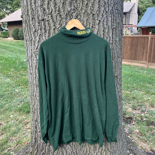 90's Green Bay Packers Embroidered Turtle Neck (L)