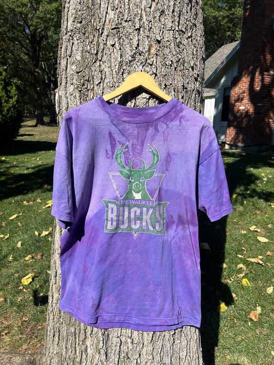 90's Purple Milwaukee Bucks Faded T-shirt (XL)