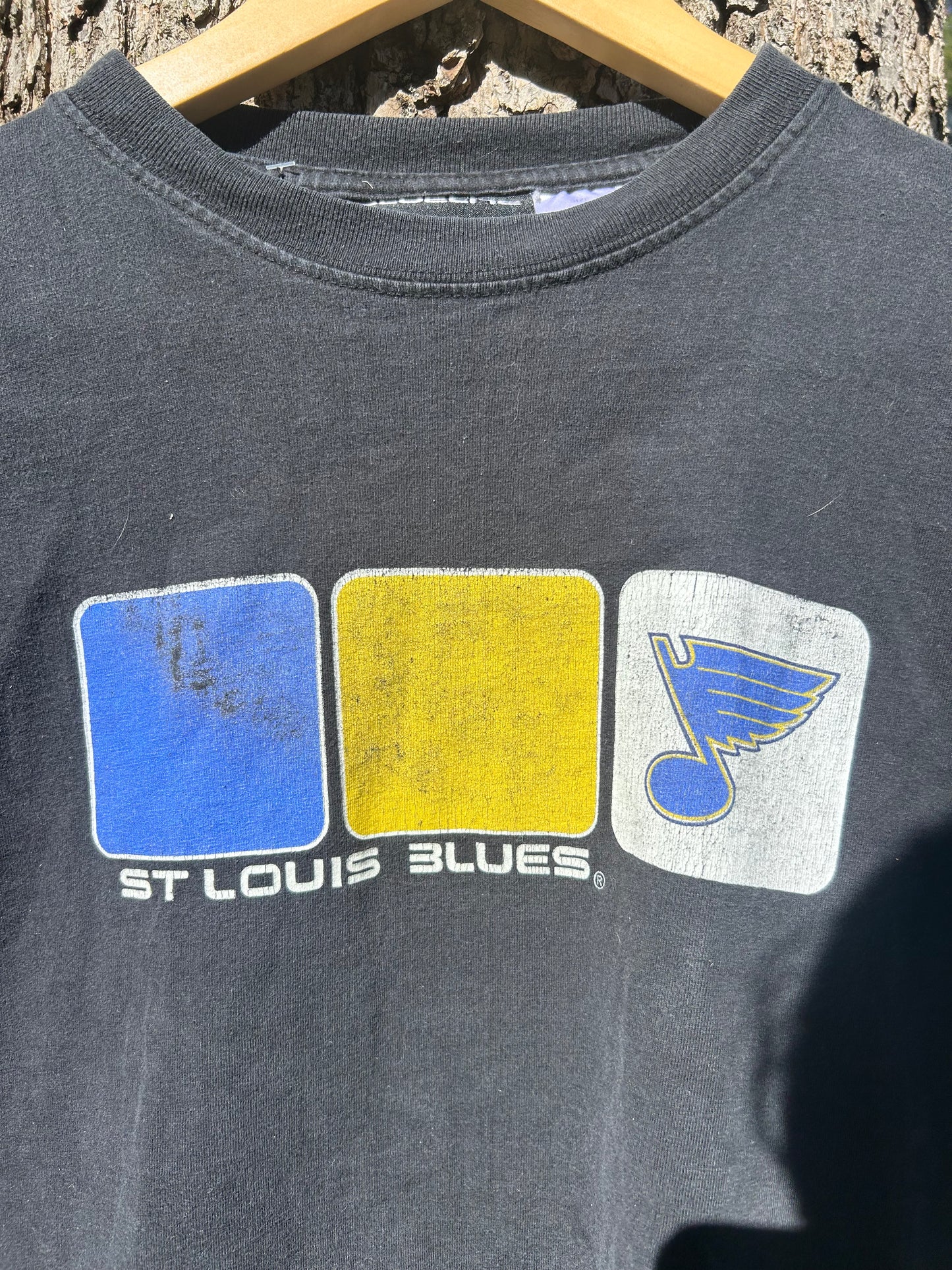 00's Faded Saint Louis Blues Long Sleeve T-shirt (M)