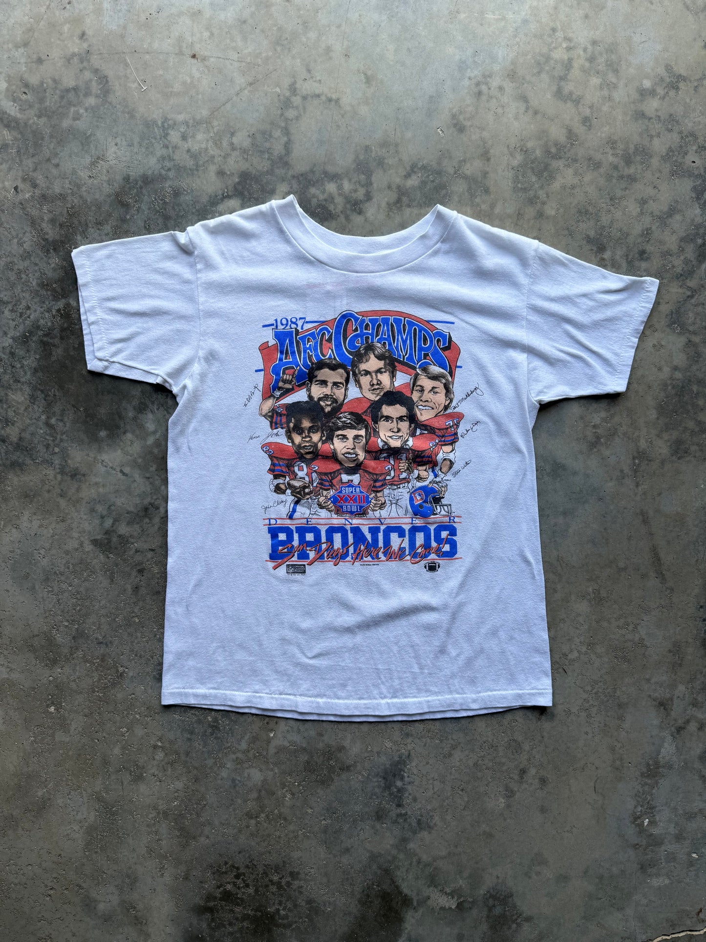 1987 Denver Broncos AFC Champs Caricature T-shirt (M)