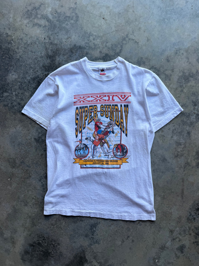 1990 San Francisco 49ers  "How do you spell relief" Superbowl 24 T-shirt (L)