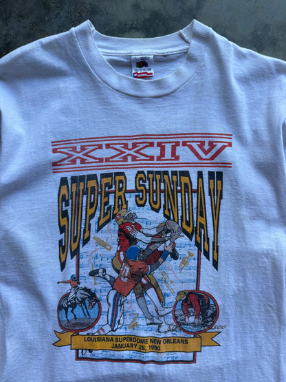 1990 San Francisco 49ers  "How do you spell relief" Superbowl 24 T-shirt (L)