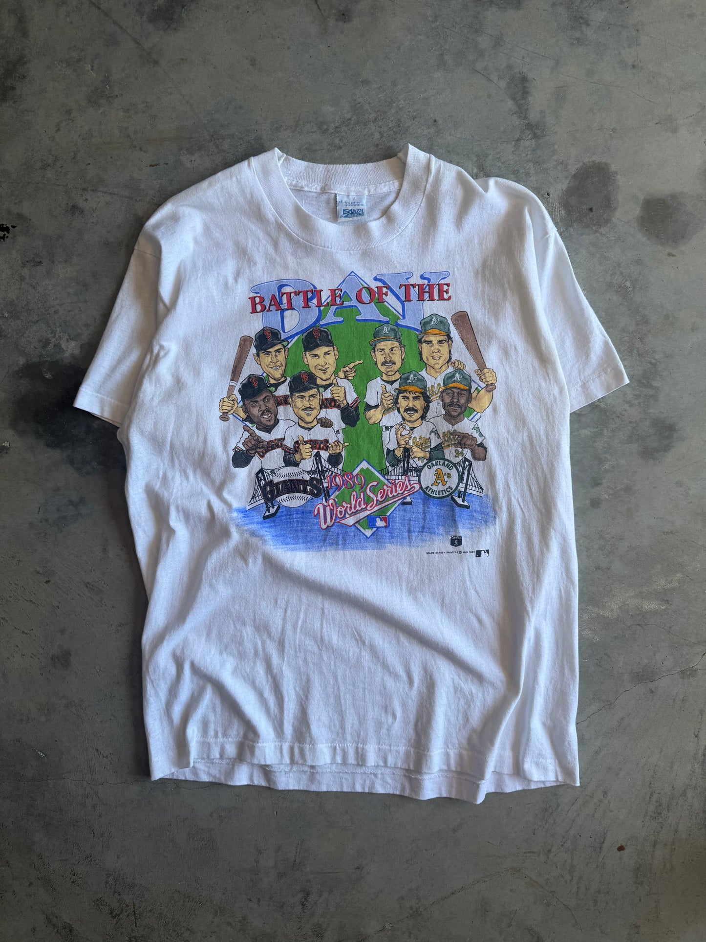 1989 Oakland Athletics VS. San Francisco Giants "Battle of the Bay" T-shirt (XL)