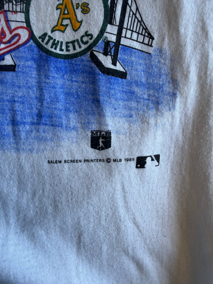 1989 Oakland Athletics VS. San Francisco Giants "Battle of the Bay" T-shirt (XL)