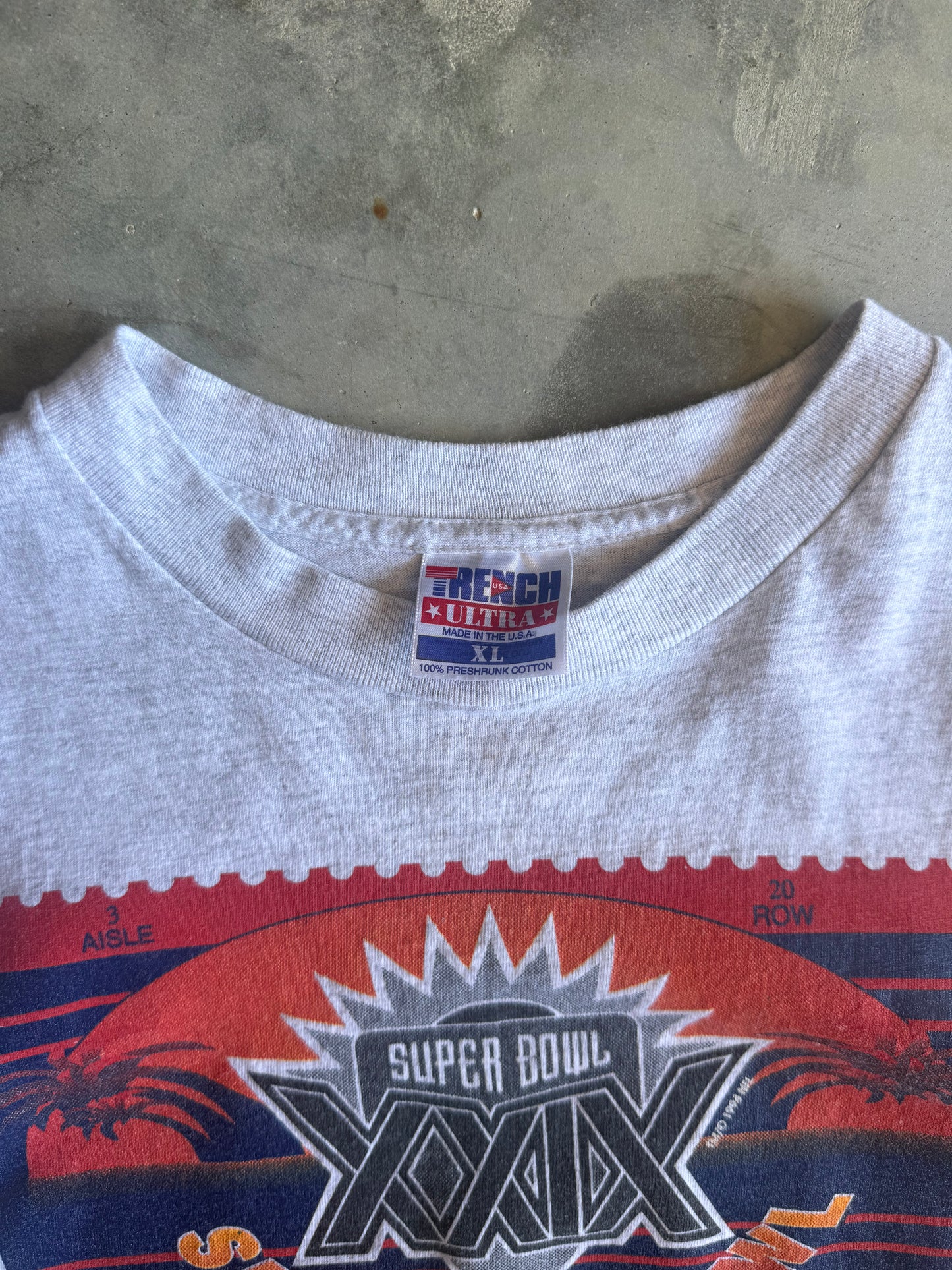 1995 Super Bowl XXIX Chargers vs. 49ers T-shirt (XL)