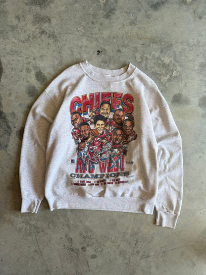 1995 Kansas City Chiefs AFC West Champions Caricature Sweatshirt (XL)