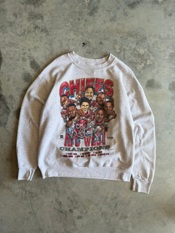 1995 Kansas City Chiefs AFC West Champions Caricature Sweatshirt (XL)