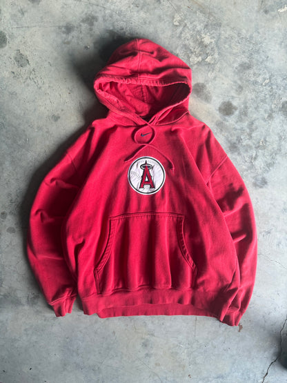 2000s Anahiem Angels Red Nike Center Swoosh Hoodie (XL)