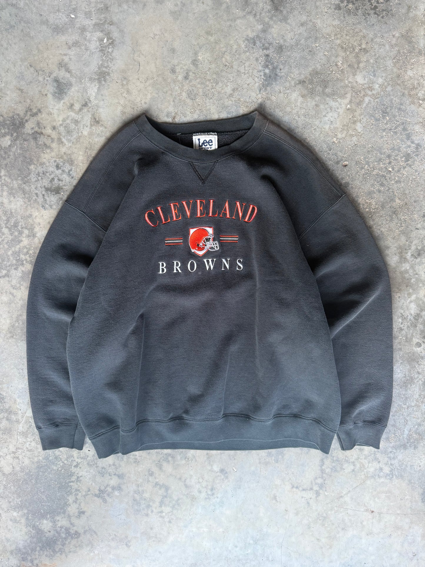 90s Cleveland Browns Embroidered Black NFL Sweatshirt (XL)