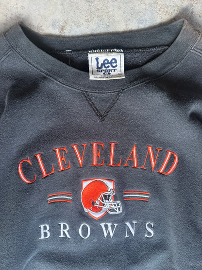90s Cleveland Browns Embroidered Black NFL Sweatshirt (XL)