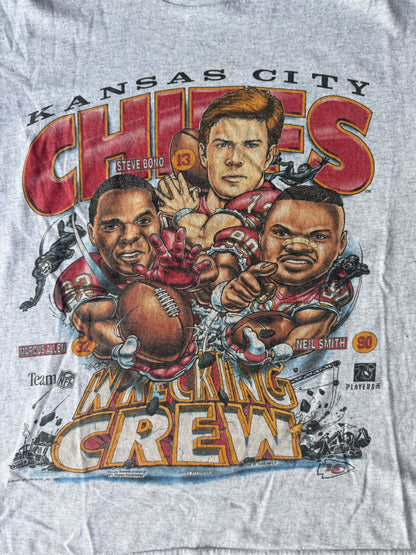 1995 Kansas City Chiefs Wrecking Crew Caricature T-Shirt (XL)