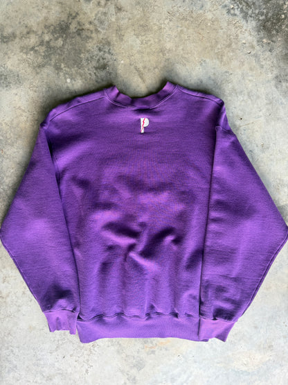 90s Charlotte Hornets Embroidered Purple Sweatshirt (XL)