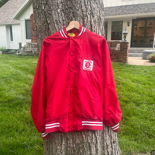 80's Oklahoma Sooners Satin bomber jacket (L)