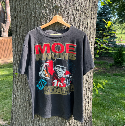 1990 Moe Knows Football 3 Stooges vintage t-shirt (XL)